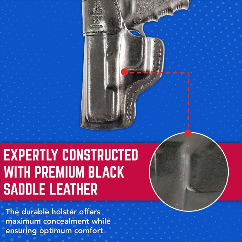 DeSantis Inside Heat IWB Holster - Concealed Carry Gun Holster for SIG P365, Leather Holster IWB, Compatible with the SIG SAUER P365, SIG P365 SAS - Right Hand Draw, Black