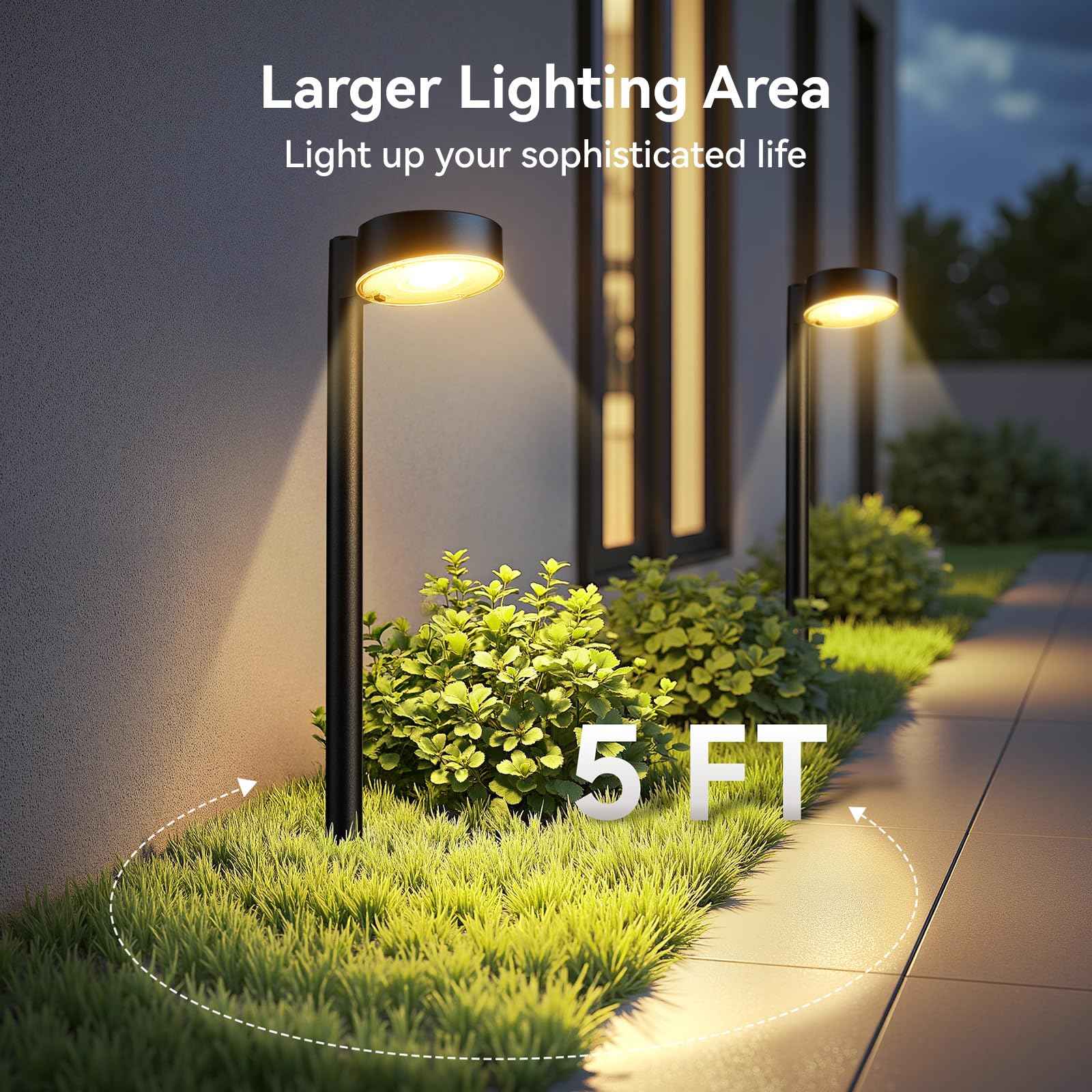 Ahaorigin 12 Pack Solar Pathway Lights Outdoor, 12 Brighter LED Solar Lights Outdoor Waterproof, Up to 12 Hrs Modern Solar Powered Path Light for Yard Garden Walkway Driveway