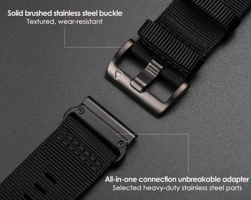 HEMSUT Compatible with Garmin, 22mm Military Strap for Fenix 8 47mm /7/7 Pro/6/6 Pro/5/5 Plus/E 47mm, MARQ Athlete, Instinct 2, D2 Delta S/Descent G1, Approach S60/62/S70 47mm, Forerunner Quatix 6/5