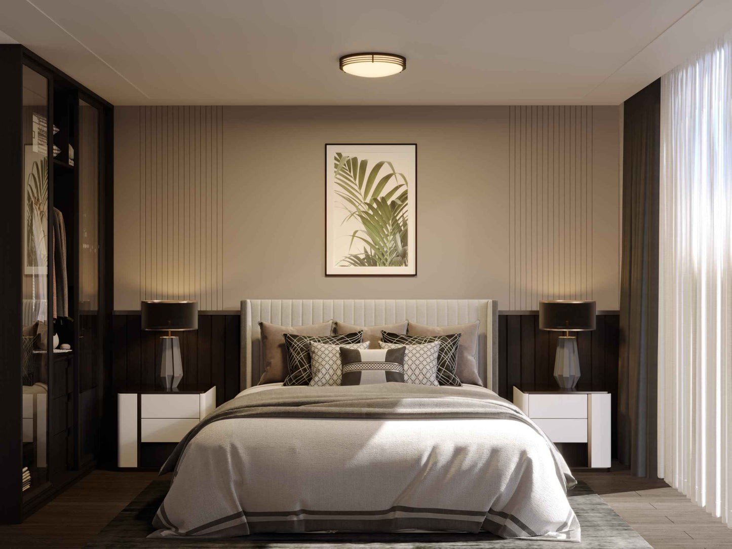 Good Earth Lighting Majestic 14-in LED Ceiling Fixture, 1700 Lumens, Dimmable, Matte Black