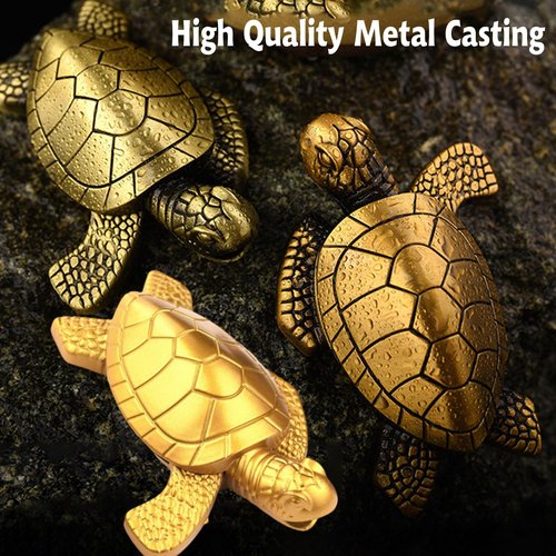 Turtle Torch Lighter - Soft Flame, Refillable Butane Adjustable Flame Lighter, Cute Tortoise Design, Unique Decorative Piece, for Men & Women(Gas Not Included)-Bronze