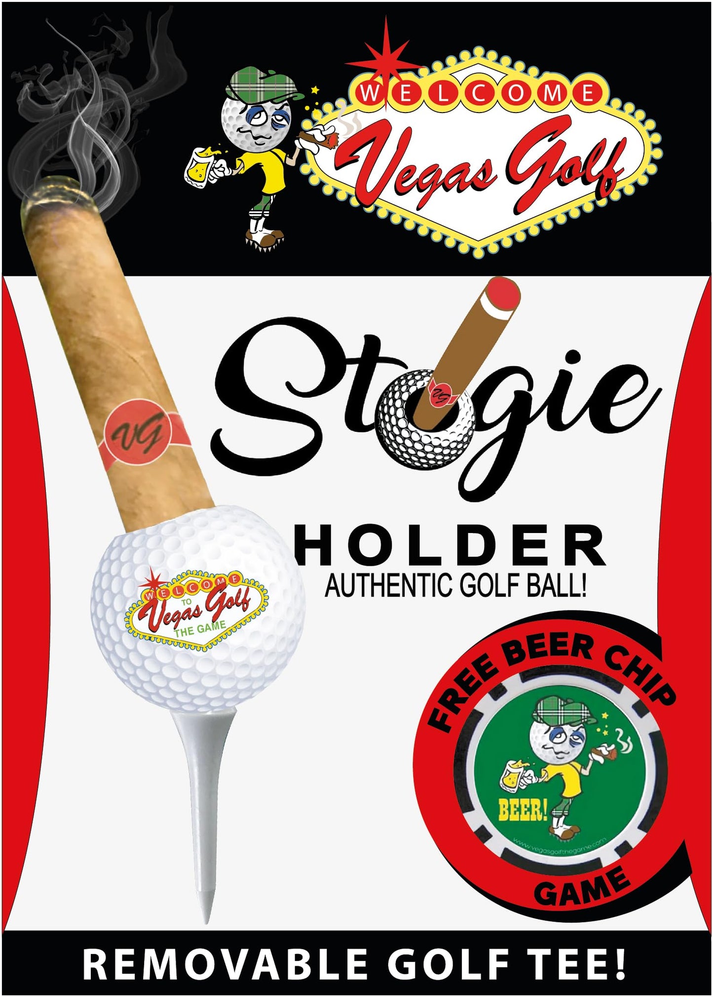 Magnetic Cigar Holder for Golf Cart - Golf Ball Cigar Holder, Stogie Magnetic Mount, Secure Grip Metal Pin, Removable Base Tee, Weather-Resistant, Compact & Portable for Golfers Accessories