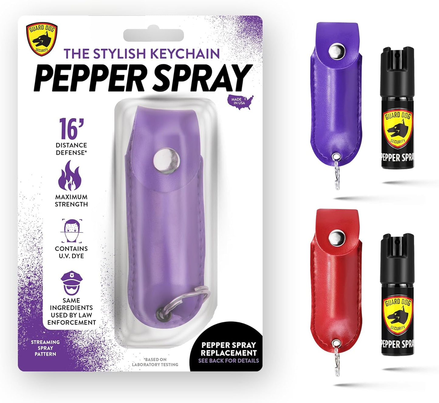 Skiennix Pepper Spray for Women - Keychain Self Defense with Leather Case | 16 Feet Range, UV Dye