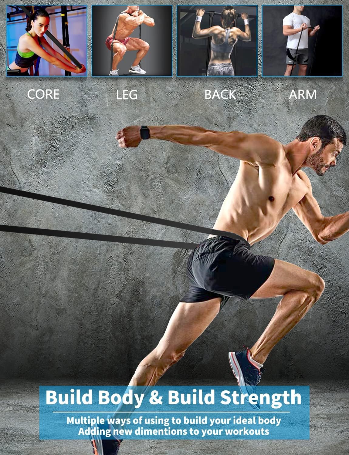 Skiennix Pull Up Bands - Resistance Bands Set for Men & Women | Ideal for Exercise, Stretching & Muscle Training