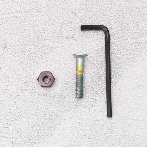 The Lord of the Tools 16 Sets Skateboard Hardware Kit Mounting Screws Hex Head Bolts Nuts with Wrench Accessories for Riser Long Board Truck M5x25mm Colorful