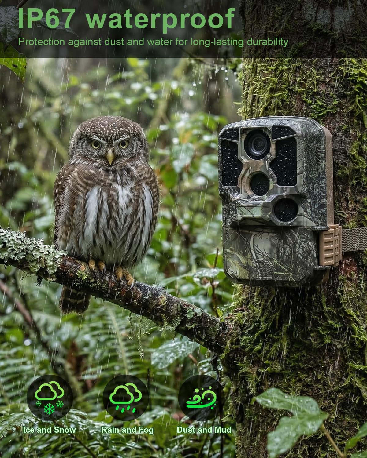 KJK Trail Camera WiFi 4K 84MP with 64GB Memory Card, Game Camera with Night Vision, 0.1s Trigger Motion Activated, IP67 Waterproof 130°Wide-Angle 42pcs No Glow Infrared LEDs for Wildlife Monitoring