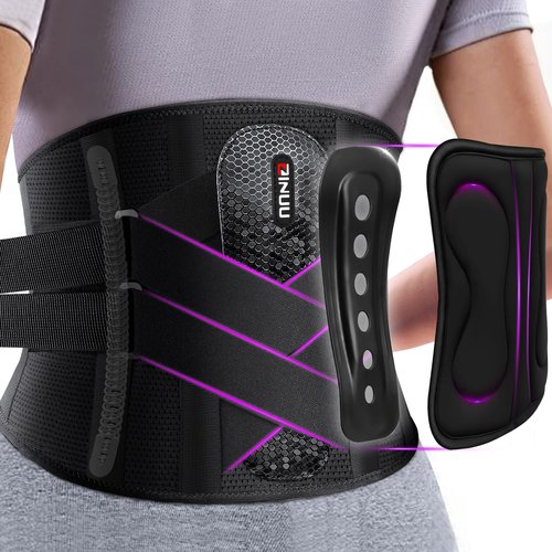 ZINUU Back Brace for Lower Back Pain with 8X Powerful Bionic Support System, Back Support Belt for Men Women with 3D Lumbar Pad, Breathable Lumbar Support Belt for Scoliosis,Sciatica,Herniated Disc, M