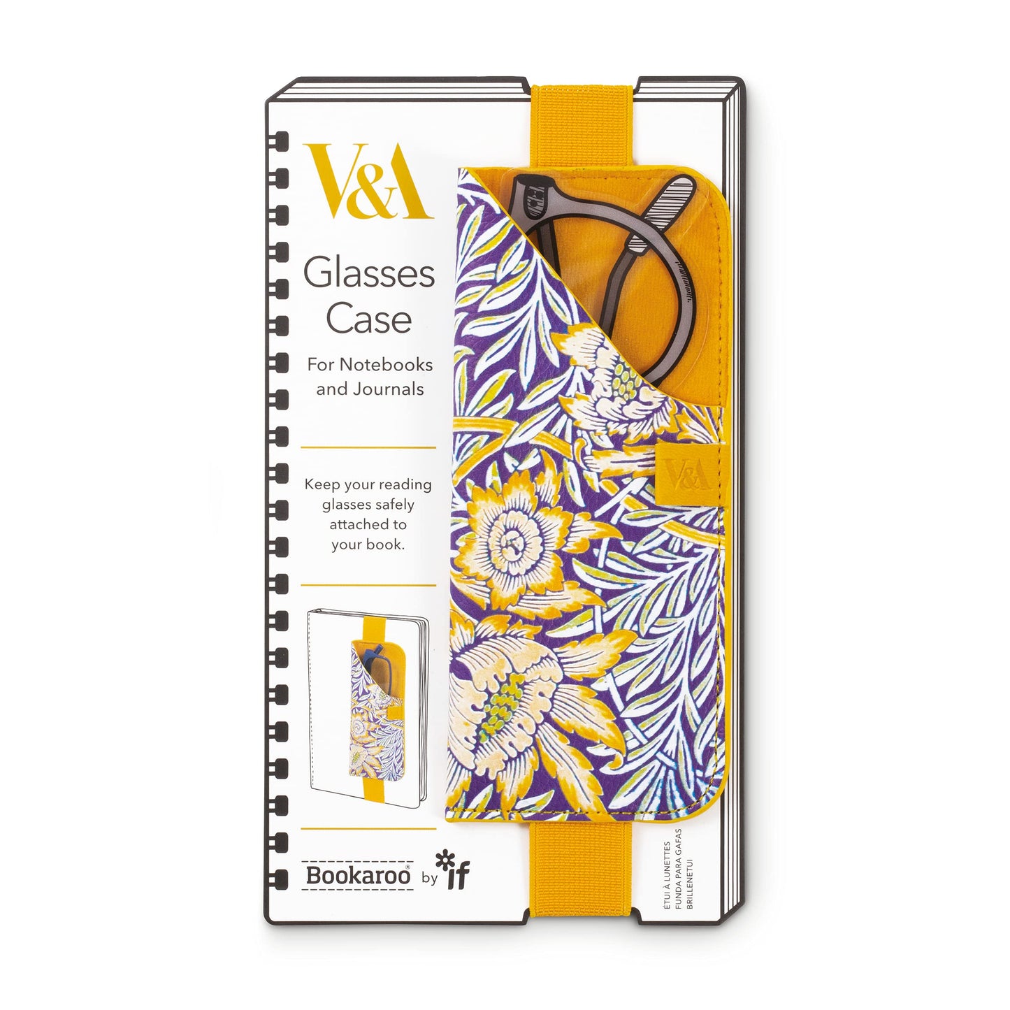 IF V & A Bookaroo Glasses Case Morris Tulip & Willow,Yellow,One Size