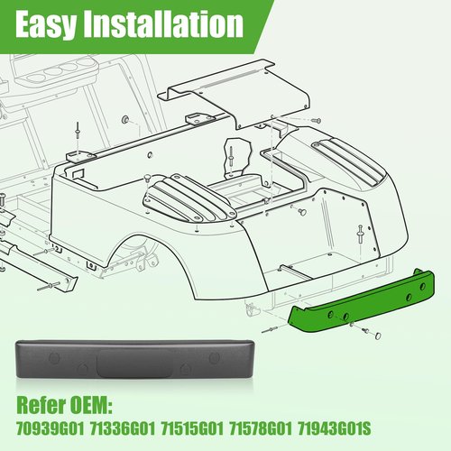 10L0L Golf Cart Rear Bumper for EZGO TXT Golf Carts, Replaces Parts 70939G01 71336G01 71515G01 71578G01 71943G01S