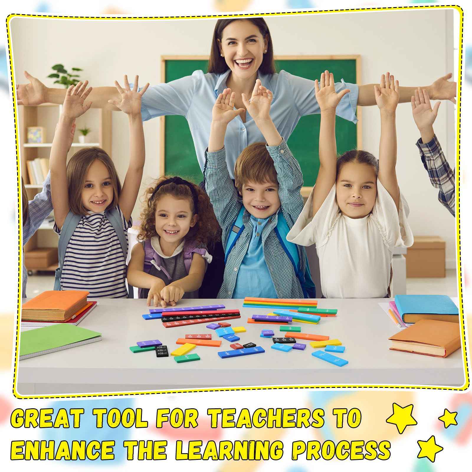 Sayglossy 24 Sets Fraction Tiles Sets for Math Fraction Manipulatives Montessori Math Materials EVA Foam Algebra Tiles Games for Classroom Teaching Aids, Homeschool Supplies