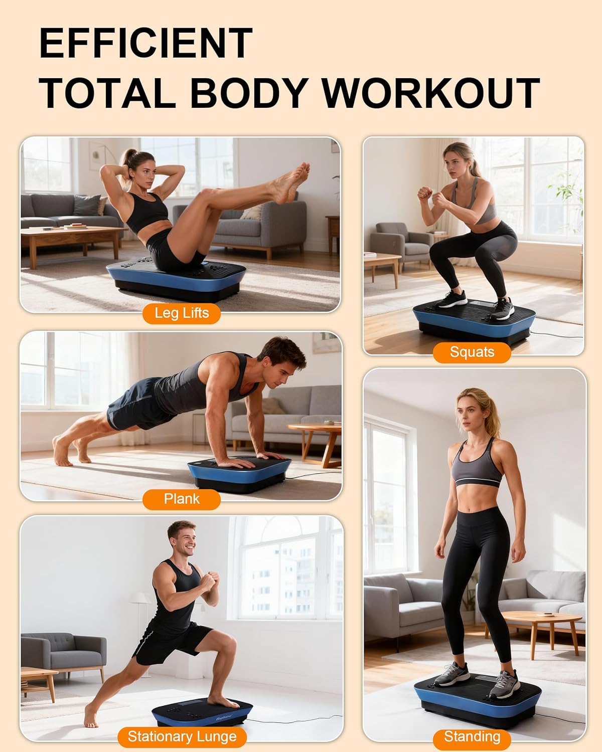 Skiennix Vibrating Plate Machine - 180 Speeds for Lymphatic Drainage & Weight Loss | 460LB Capacity, Bluetooth Fitness Platform