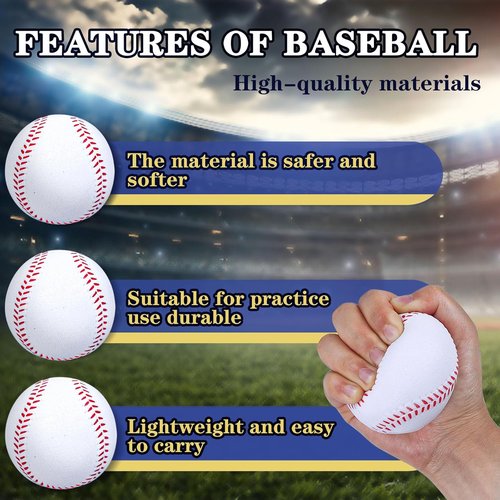 Foam Baseballs 4-Pack - 9-Inch Soft Training Balls for Indoor/Outdoor Batting & Fielding | Durable Practice