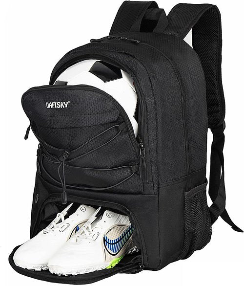 DAFISKY Soccer Backpack - Water Resistant Design with Ball Holder & Shoe Compartment | Ideal for Sports