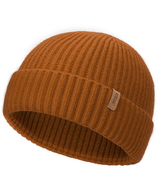 FURTALK Fisherman Beanie for Men Women Sytlish Short Cuff Knittet Watch Cap Winter Hats Brown