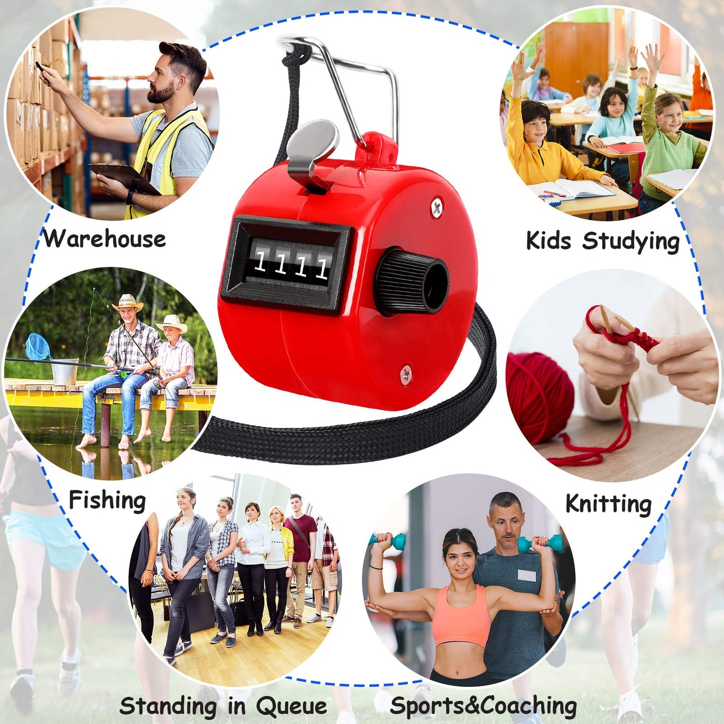 PETKNOWS 5Pcs Handheld Tally Clicker Counter 4 Digital Number for Sports