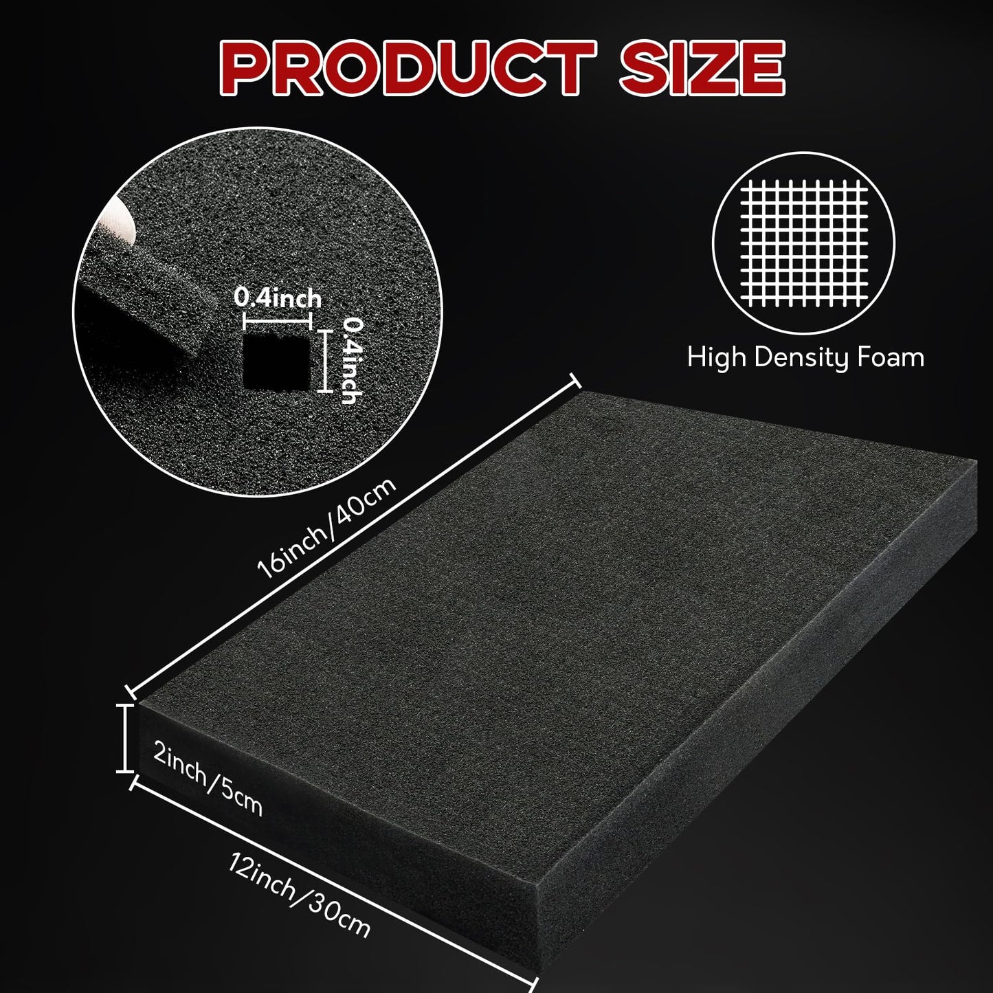PINGMIC 4 Pack Gun Case Foam inserts for Cases -16 x 12 x 2 Inch Pick and Pluck Foam Sheets - Pick Apart Insert Padding for Gun Case, Ideal for Storing Guns, Crafts, Cameras & More foam
