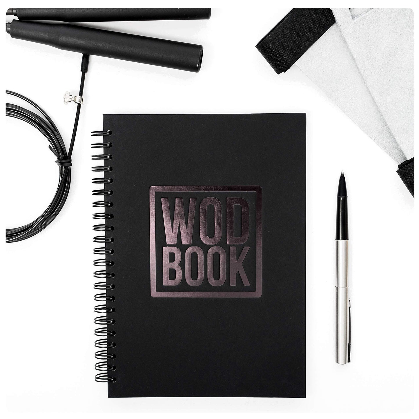 WODBOOK Cross Training Workout Journal - Hard Cover Exercise Planner - Cross Training Tracking Diary - WOD Logbook - 140 Pages (Track 200 WODs + 130 Benchmarks + Personal Records)