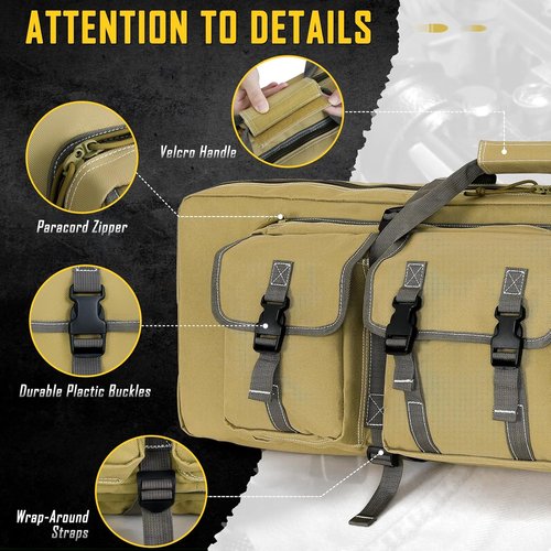 DULCE DOM Double Rifle Case - Soft Gun Bag for Rifles & Pistols | Versatile Tactical Backpack, 32-52 Inch