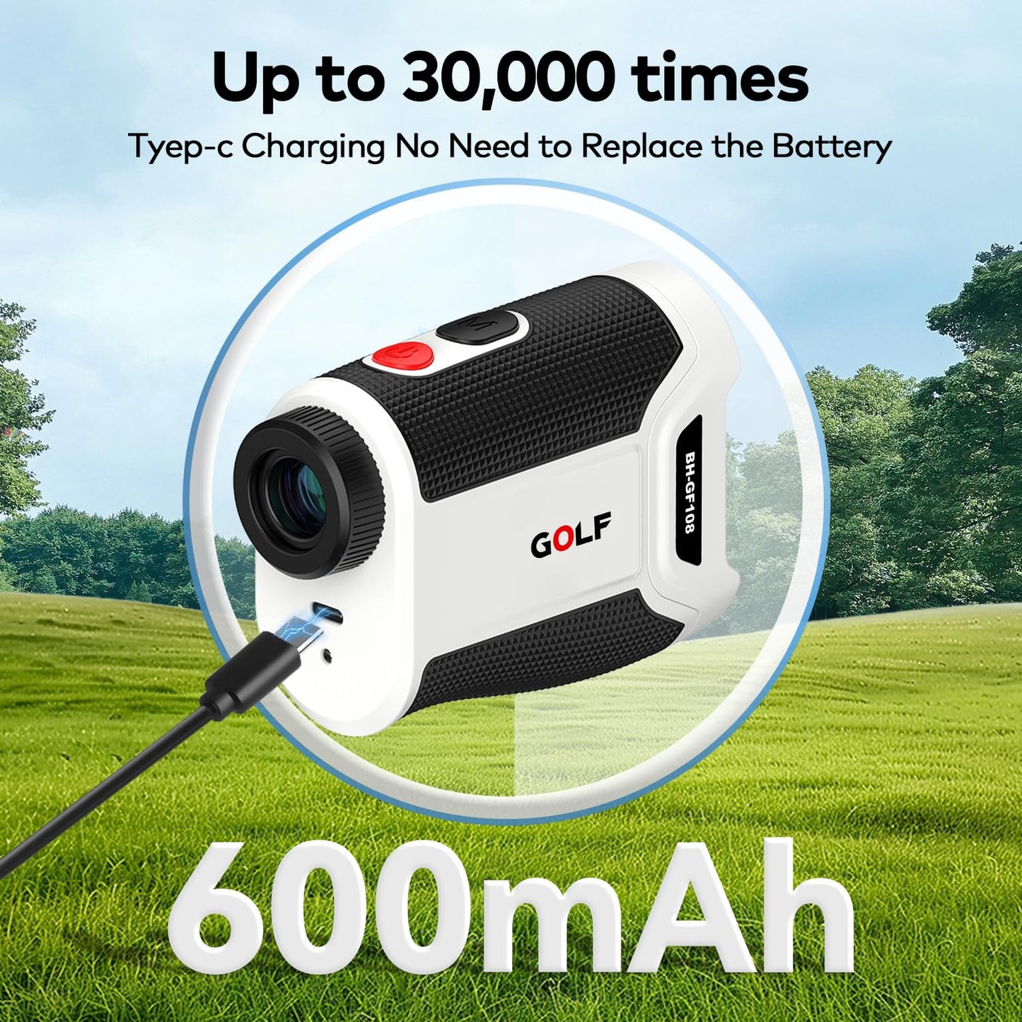 Golf Rangefinder with Slope and Magnetic, 1200/1500 Yards Range Finder Golf, 7X Magnification Flag Lock, Rechargeable Distance Measurment Device Accessory for Men (Black, 1200 Yards)