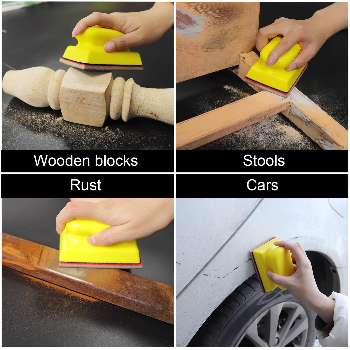 MAXMAN 24PCS Sanding Sponge Set,180-3000 Grit Soft Foam Hand Sander Block,3x4 Inch Wet Dry Sandpaper,Ultra Fine Sandpaper Sponge, Reusable Sanding Pads for Metal Wood Furniture Model Drywall Polishing