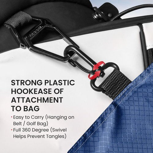 FINGER TEN Golf Pouch Bag for Valuables Tee Color with 4 Golf Pencil Pack, Zippered Pocket Gear Clip Hook to Bag (Blue Pouch Bag)