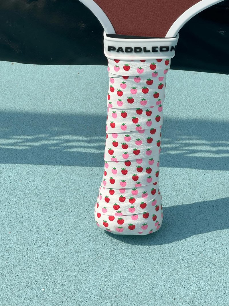 Pickleball Paddle Overgrip Tape, Anti-Slip & Tacky Grip, High Moisture Absorption, Quick-Dry & Durable, 3-Pack, Easy to Apply (Strawberry)