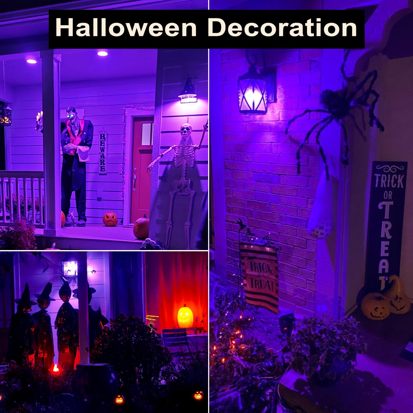 Purple LED Light Bulbs - 9W(60W Equivalent) Soft Violet Glow, A19 Bulb with E26 Base, Non-Dimmable Purple Light Bulb for Indoor/Outdoor Use, Halloween, Christmas, Porch, Parties(4-Pack)