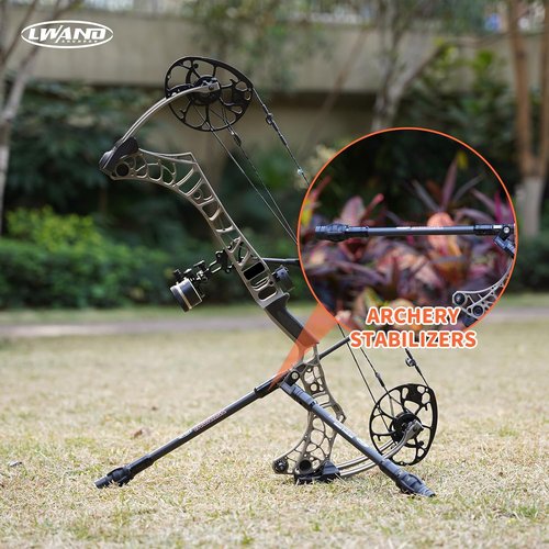 LWANO Archery Compound Bow Stabilizer - Adjustable 6-12 Inch Carbon Fiber for Vibration Reduction