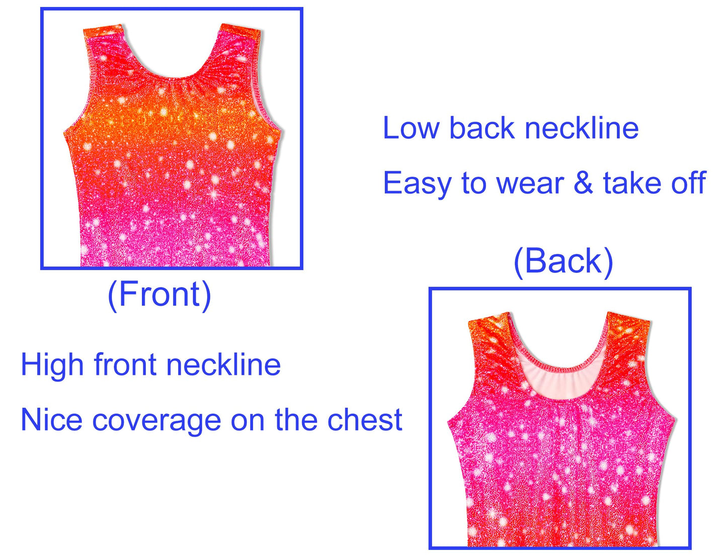 Domusgo Girls Gymnastics Leotards Size 8-9 Years Old Sparkle Red Rose Sleeveless Biketards One Piece Tumble Bodysuits Gym Outfit
