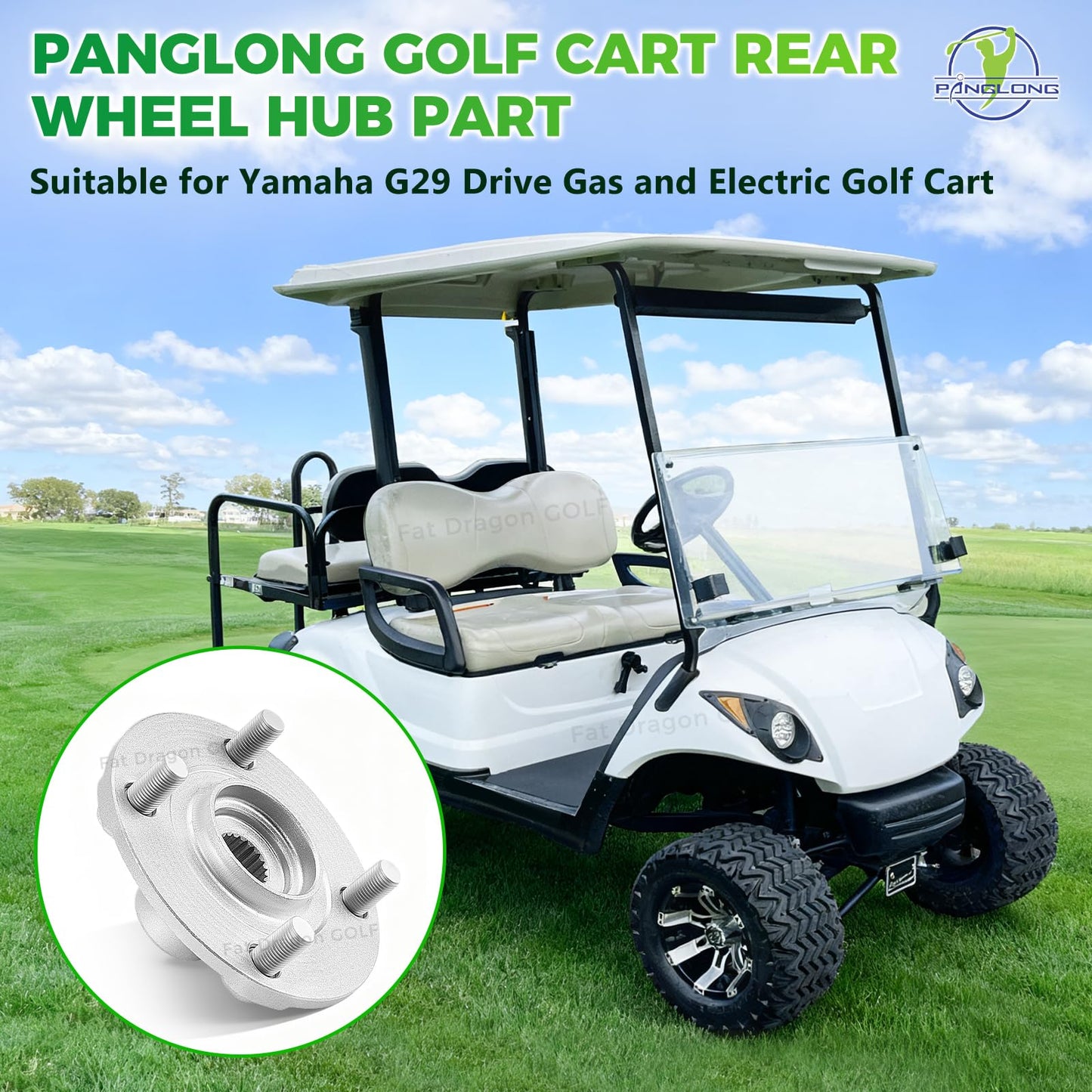Panglong Golf Cart Rear Wheel Hub, Compatible with Yamaha Golf Cart Hub, Suitable for Yamaha G29 Drive Gas and Electric Golf Cart, OEM# JW1-F53T0-09-00 JW1-G6542-00-00