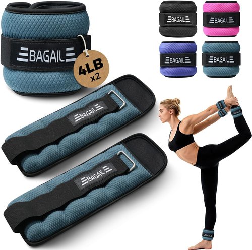 BAGAIL Ankle Wrist Weights - Adjustable 1-10 LBS for Walking, Running & Home Fitness | Sleek Design