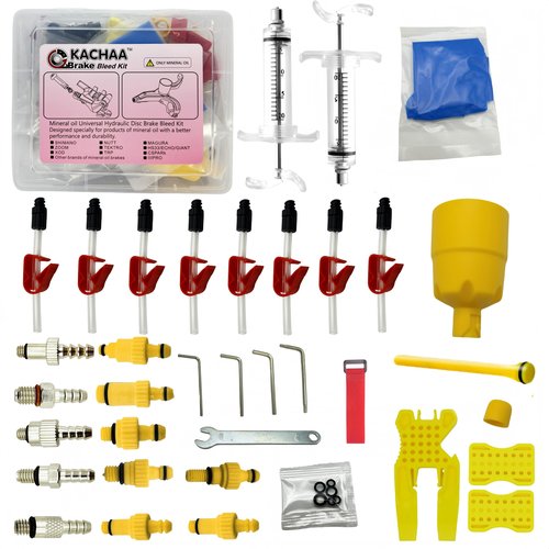 Brake Bleed Kit for Shimano, Tektro, Magura, Hayes – Professional Mineral Oil Bicycle Brake Bleeding Tool Set for MTB & Road Bikes