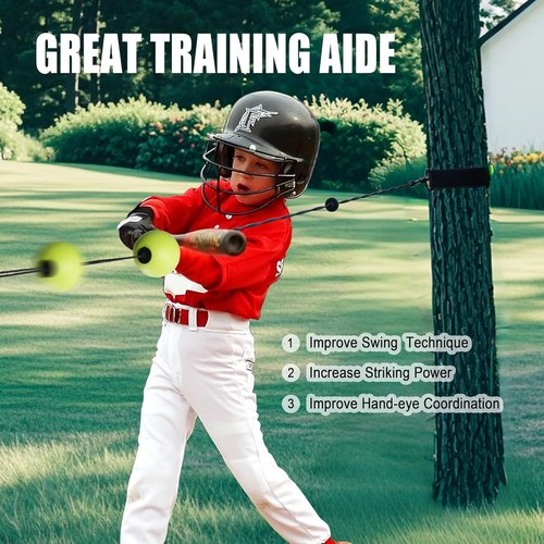 Hikeen Baseball Batting Trainer - Hitting Practice Equipment with 20m Rope for All Ages