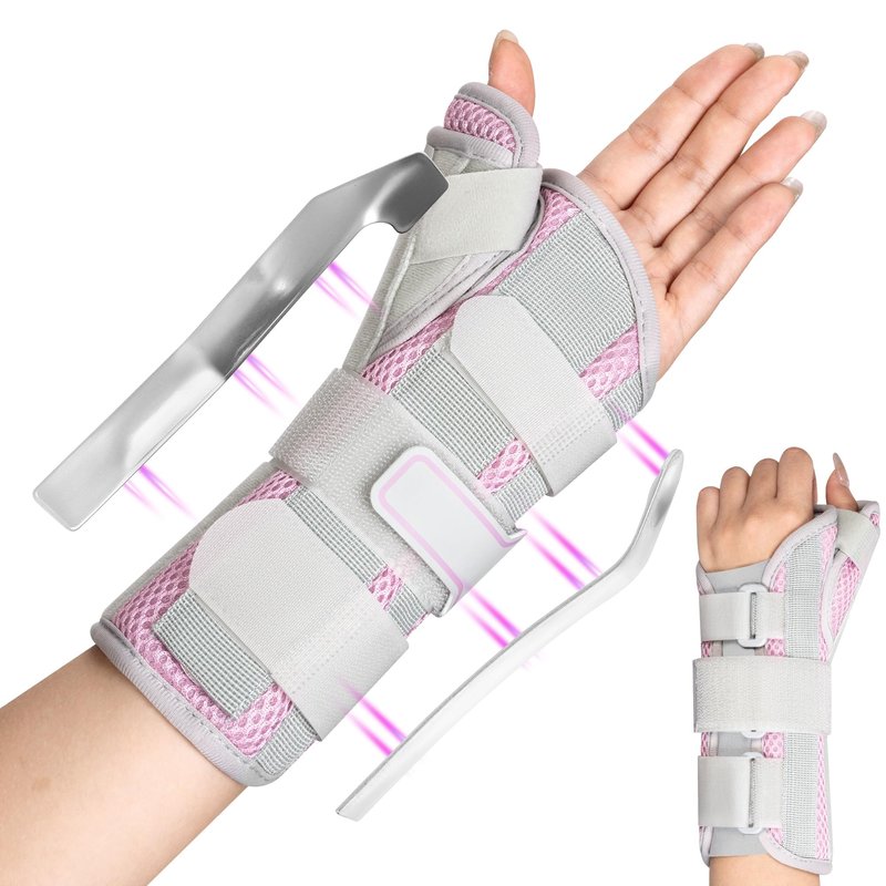 Medibot Wrist & Thumb Brace for Day & Night Support - Adjustable Spica Splint for Carpal Tunnel, De Quervain's, Tendonitis Pain Relief and Arthritis, R/M Size Pink for Men & Women