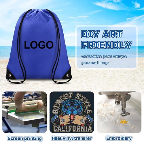 Grneric Drawstring Bags - 14 Pcs Cinch Backpack Set for Men & Women | Navy Blue Gym Sackpacks