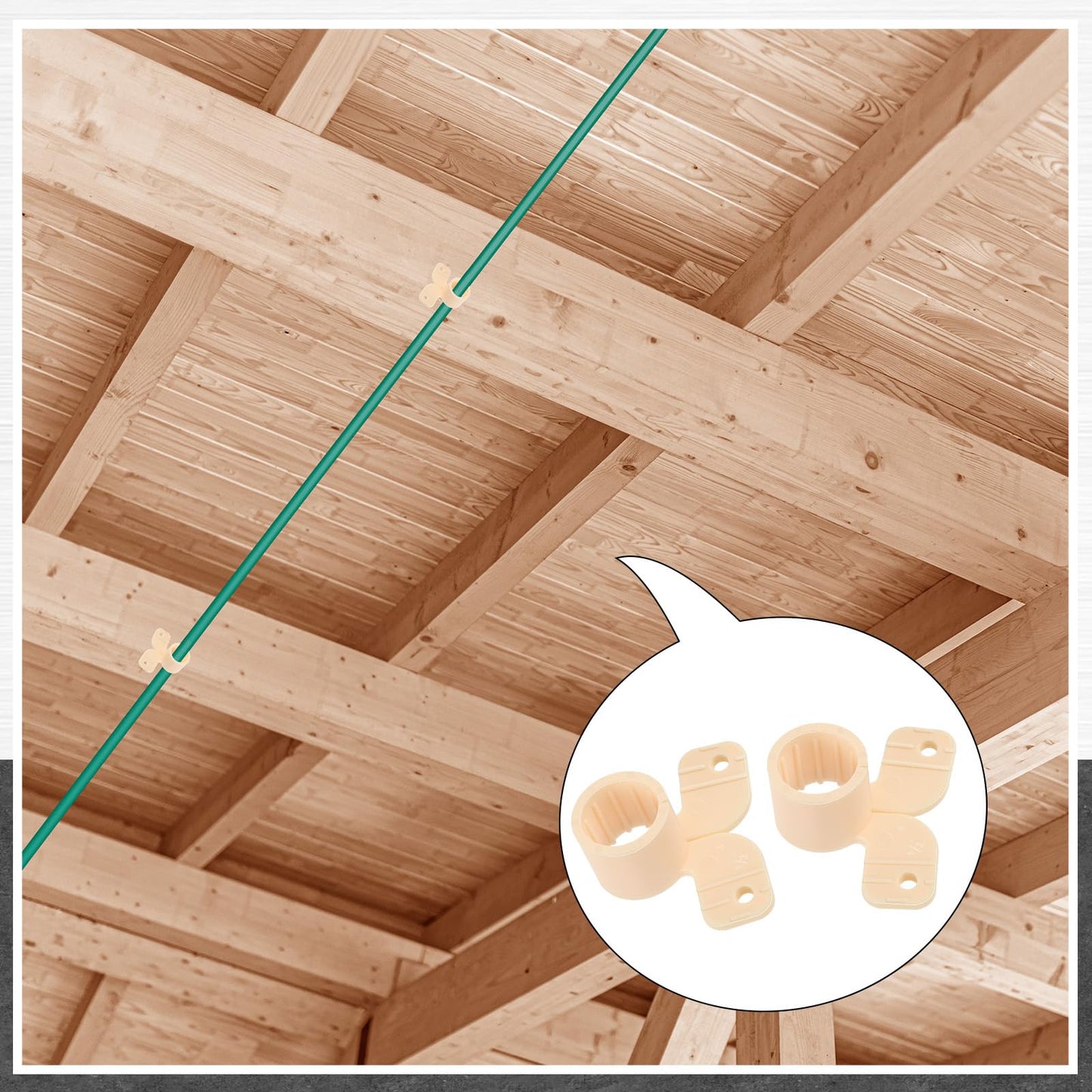 Briwooody 50 Pack 1/2 Inch Pex Suspension Pipe Clamps Tubing Supports for Pex, Copper, Cpvc Pipe, Butterfly Style (Beige)