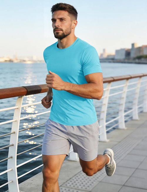 MAGCOMSEN Men's UPF 50+ Quick-Dry Athletic T-Shirt | Performance Rash Guard for Running & Swimming