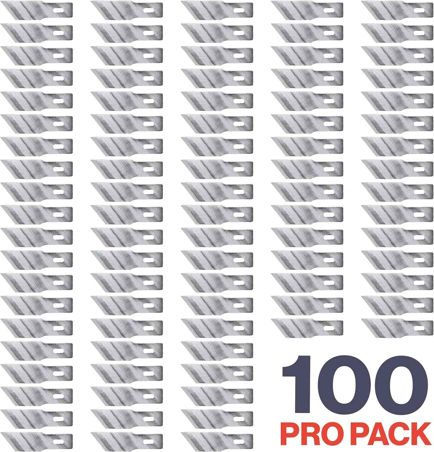 Excel Blades #19 Angled Wood Chisel Blades – 100-Pack 1-Inch Carbon Steel Craft Knife Replacement Blades – Ideal for Cutting, Chiseling, and Precision Carving - Made In USA