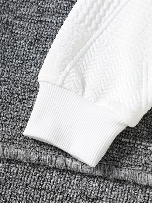 Fdqin Boy Fall Clothing 6 Packs Long Sleeve Sweatshirts Casual Pants Set White/Grey/Black 7-8 Years