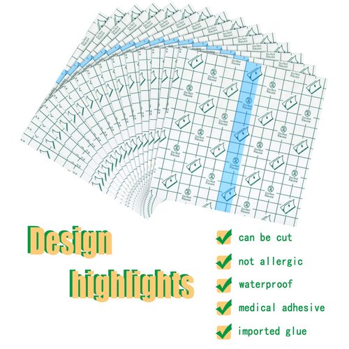 BBTO 50 Pieces Transparent Clear Adhesive Bandage Stretch Large Waterproof Film Adhesive Bandages Dressing Supplies(6 x 6 Inch)