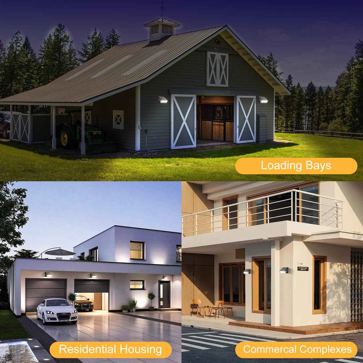 40W LED Wall Pack Light with Dusk to Dawn Photocell, 5600LM, 5000K Daylight, 100-277Vac 90° Adjustable Full Cut-Off Wall Pack, Waterproof Outdoor Security Lighting for Barn Warehouse, UL Listed,2 Pack