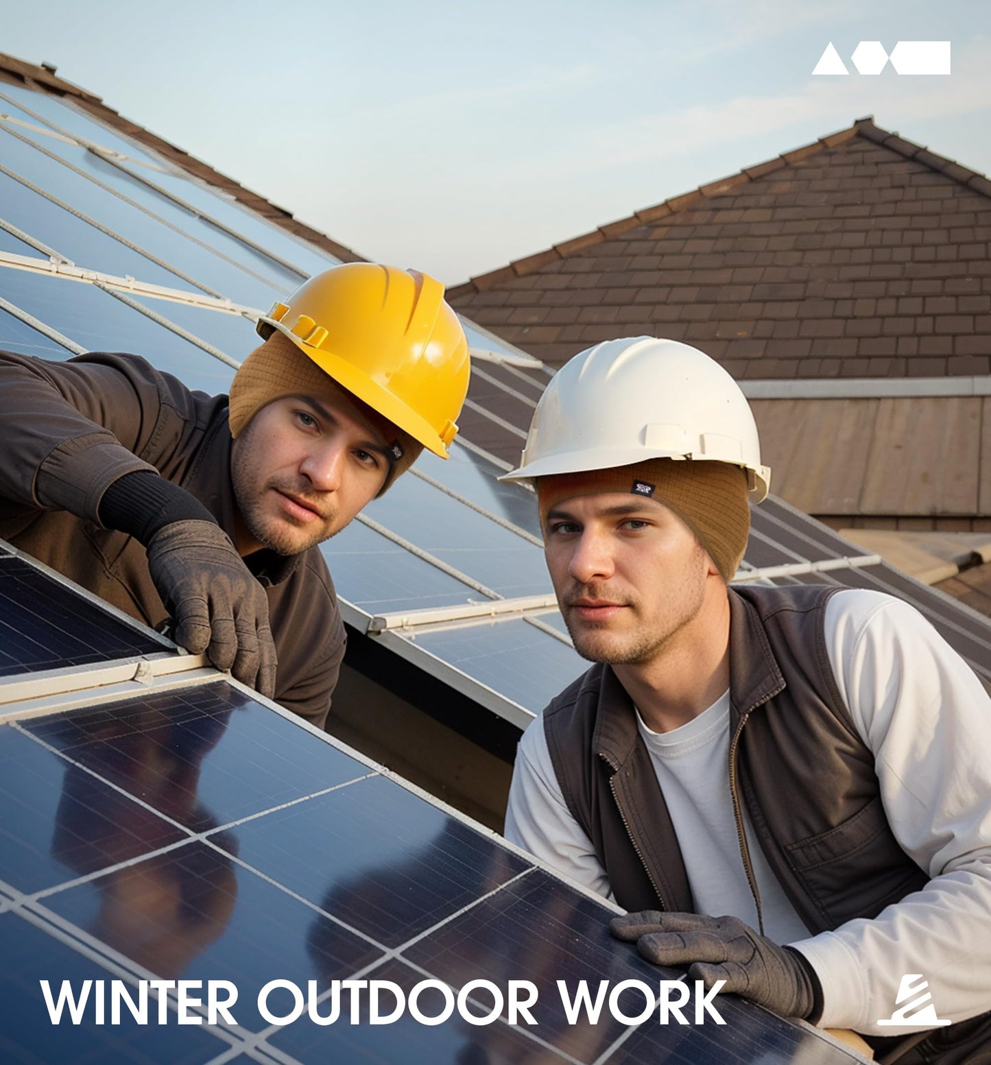 SUNMECI Winter Thermal Helmet Liner Skull Cap, Fleece Lined Warm Cycling Cap Ski Hat Beanie for Men Women Brown