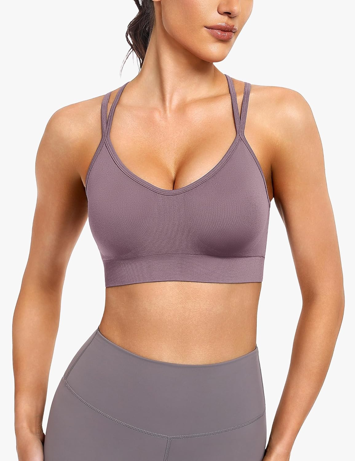 WANAYOU Sports Bras - Strappy Cross Back Medium Support Workout Bra | Padded Athletic Bra 3 Pack