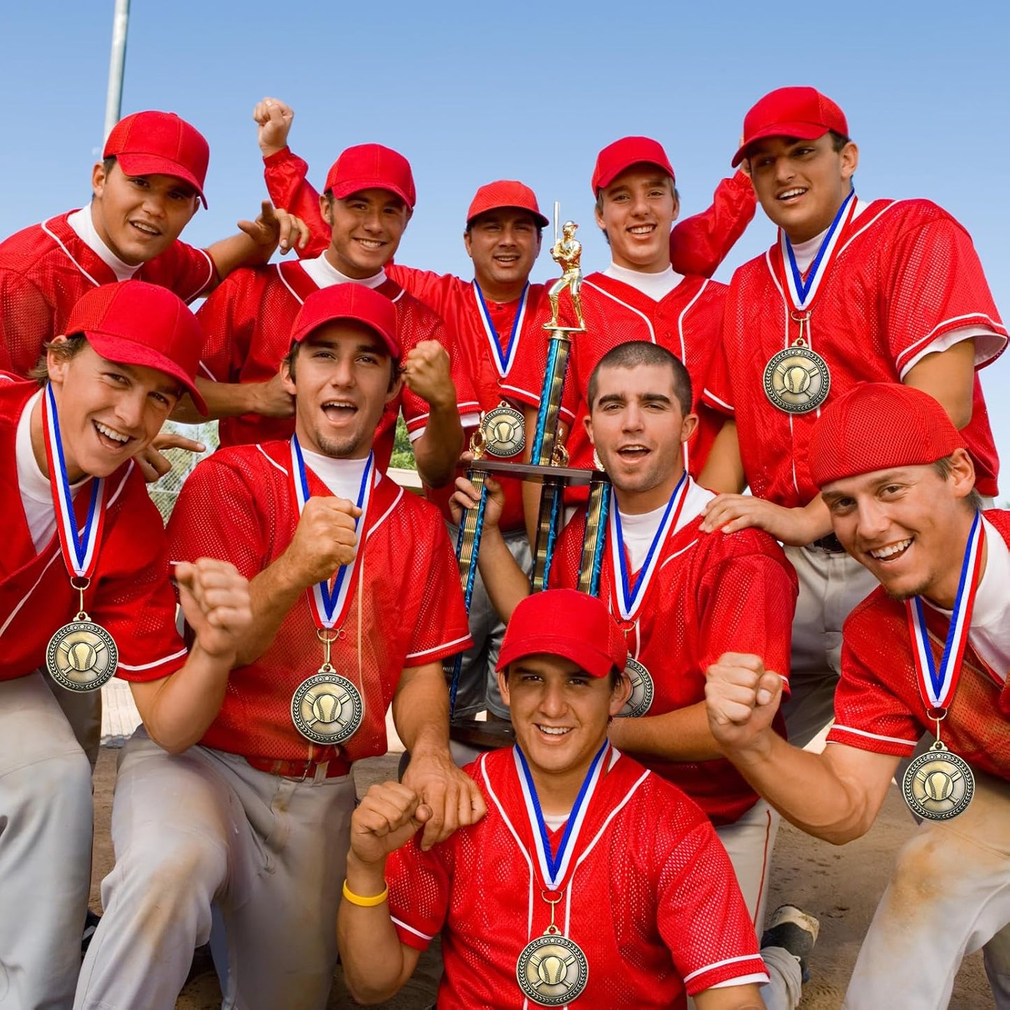 Remuuly Gold Sports Medals - 30 Pcs 2'' Awards for Basketball, Soccer, Baseball & More | Perfect Participation Gifts