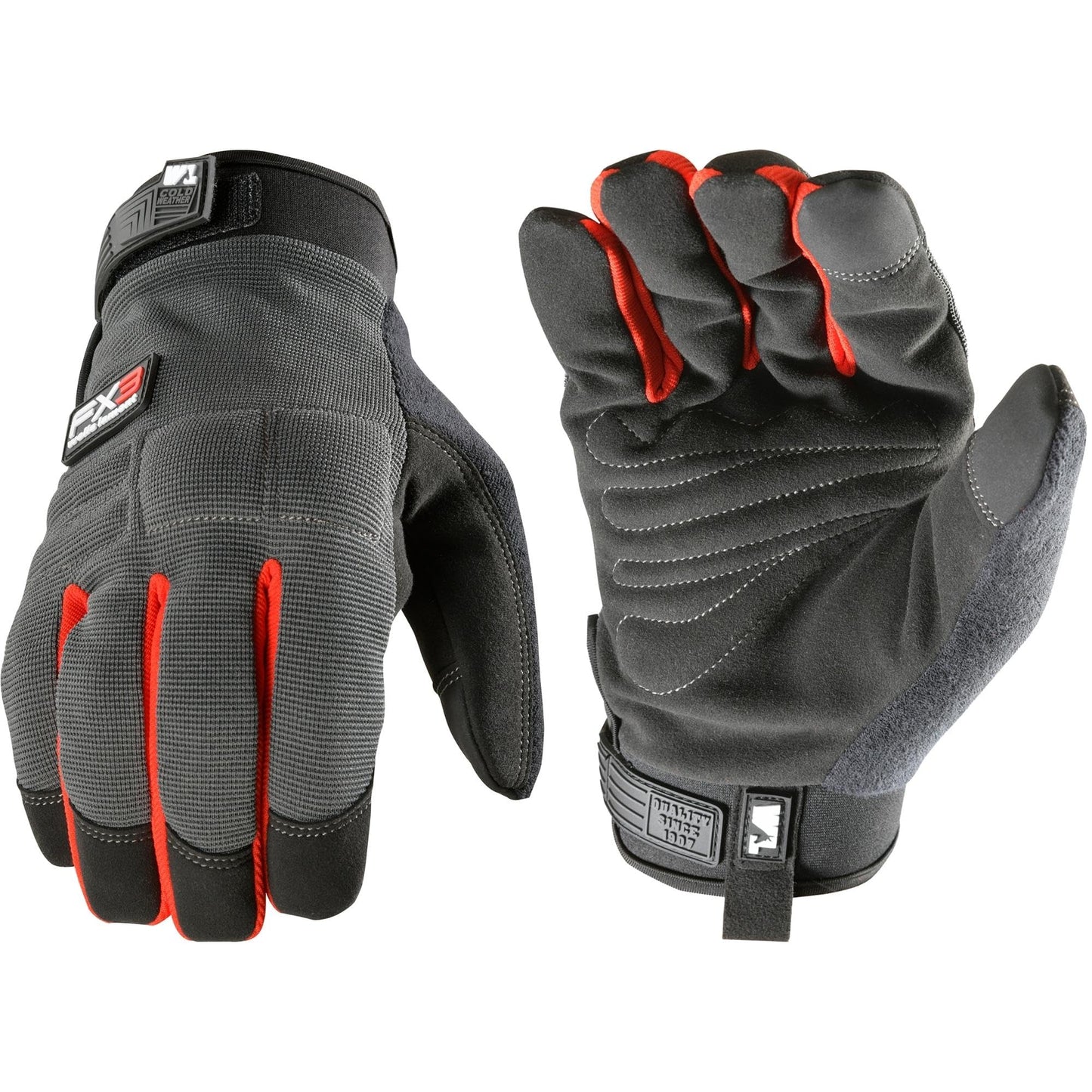 Wells Lamont FX3 Water-Resistant Synthetic Leather Palm Winter Gloves, X-Large (7878XL)