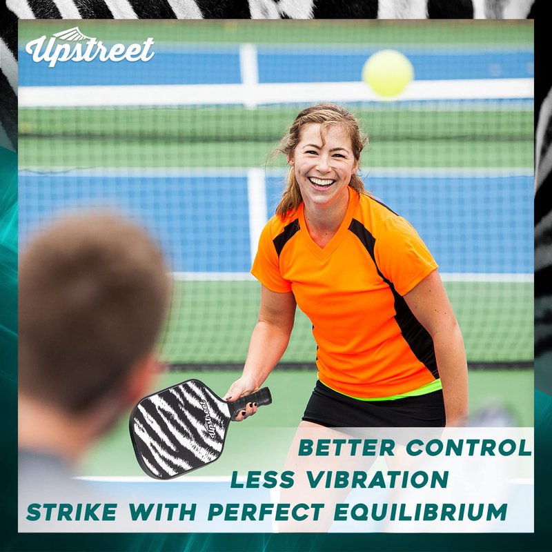 Upstreet Graphite Pickleball Paddle Set | Gold Blue Silver Glitter Cheetah Snakeskin Tiger | Pickleball Rackets Include Padded Cover, Lightweight Honeycomb Composite Pickleball Paddles for Women & Men