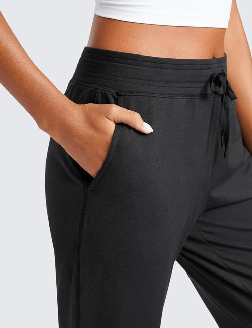 CRZ YOGA Cloud Jersey Joggers - Women's 25" Capri Sweatpants with Pockets for Casual Lounge & Workout