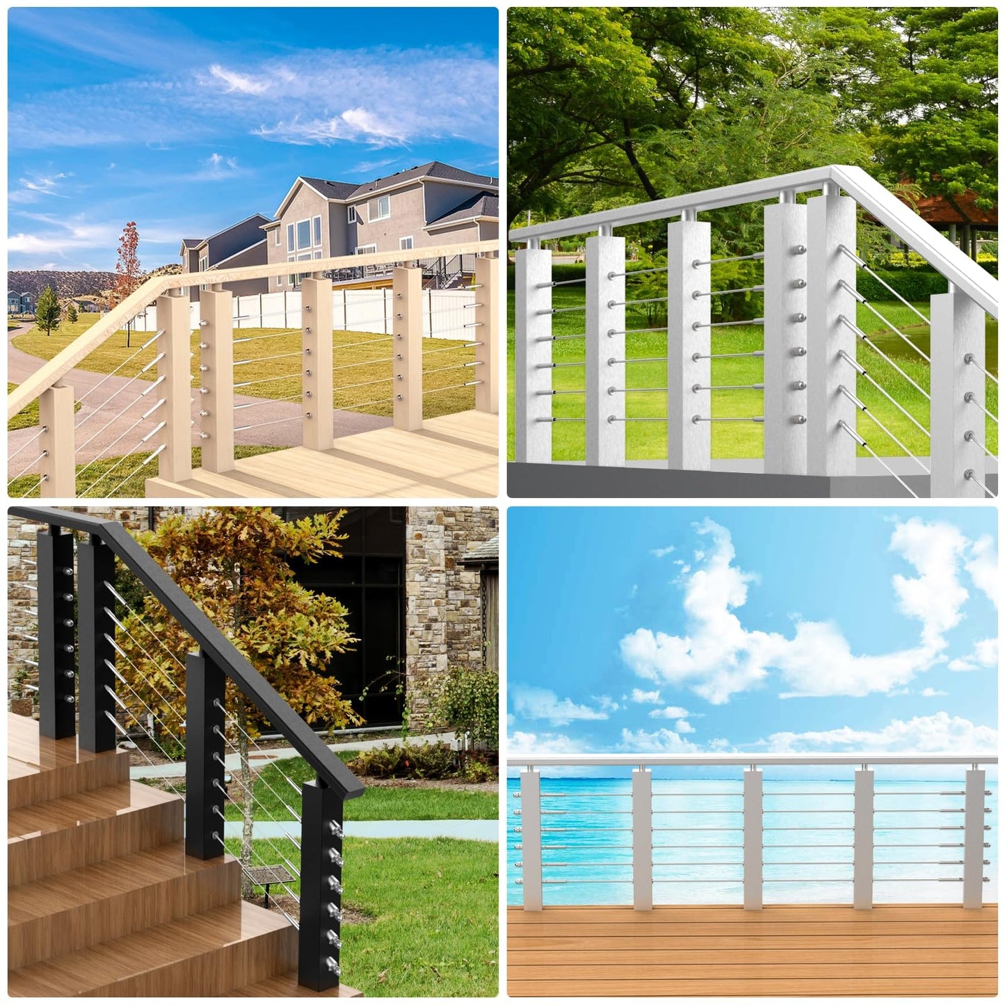 BLIKA 40 Pack 5/16" ID Angle Washers for Cable Railing Posts, Stainless Steel 30 Degree Angle Beveled Washer for 1/8", 3/16" Invisible Cable Railing Hardware, Cable Railing Angled Washer