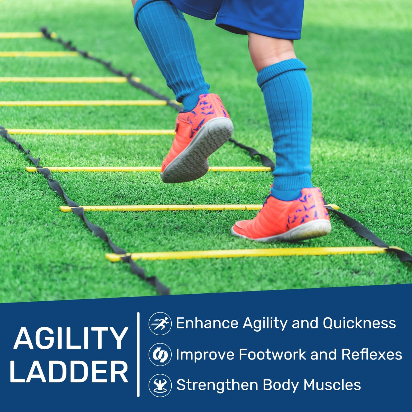 sapsisel Soccer Training Equipment,Agility Training Equipment Set, Speed Football Training Equipment with 20ft Agility Ladder, 10 Soccer Cones