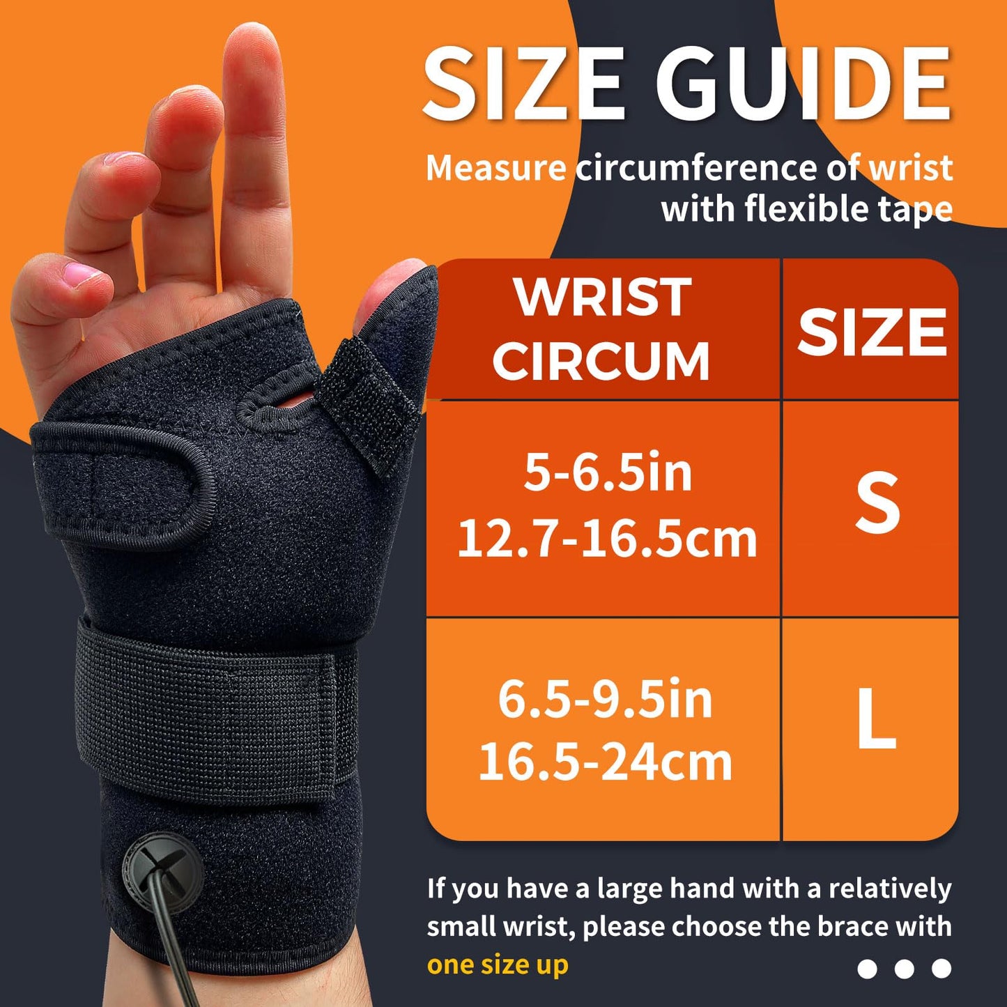 Electric Thumb & Wrist Heating Pad for Hand Arthritis with 3 Heat & 5 Timer Settings, Heated Wrist Wrap for Carpal Tunnel Syndromes, Tendonitis Left/Right Hand Pain Relief(S)